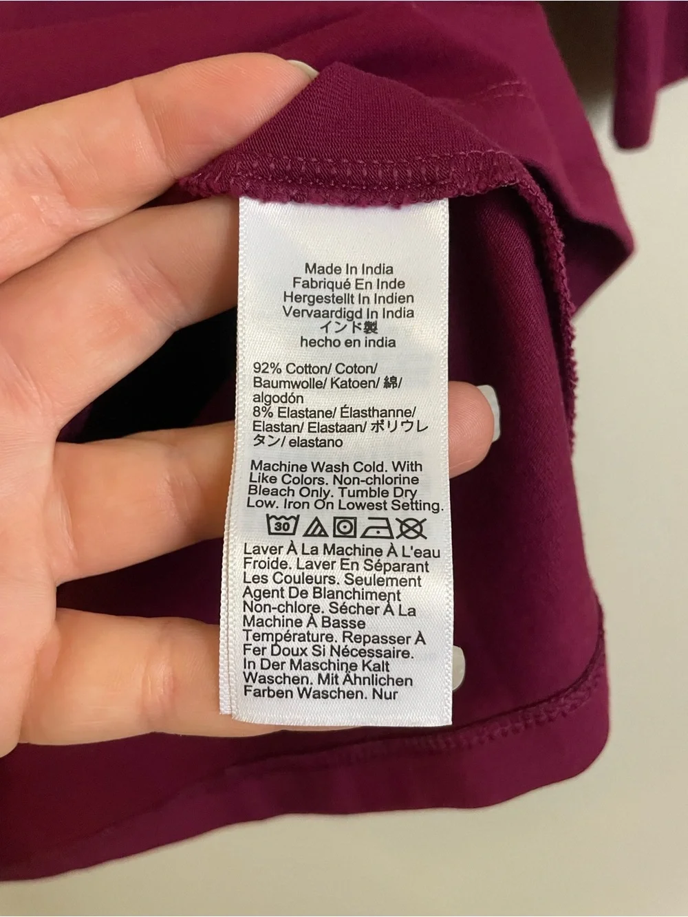 J. Crew Wine Stretch Cotton-blend Mockneck Elbow-sleeve T-shirt Size Small
